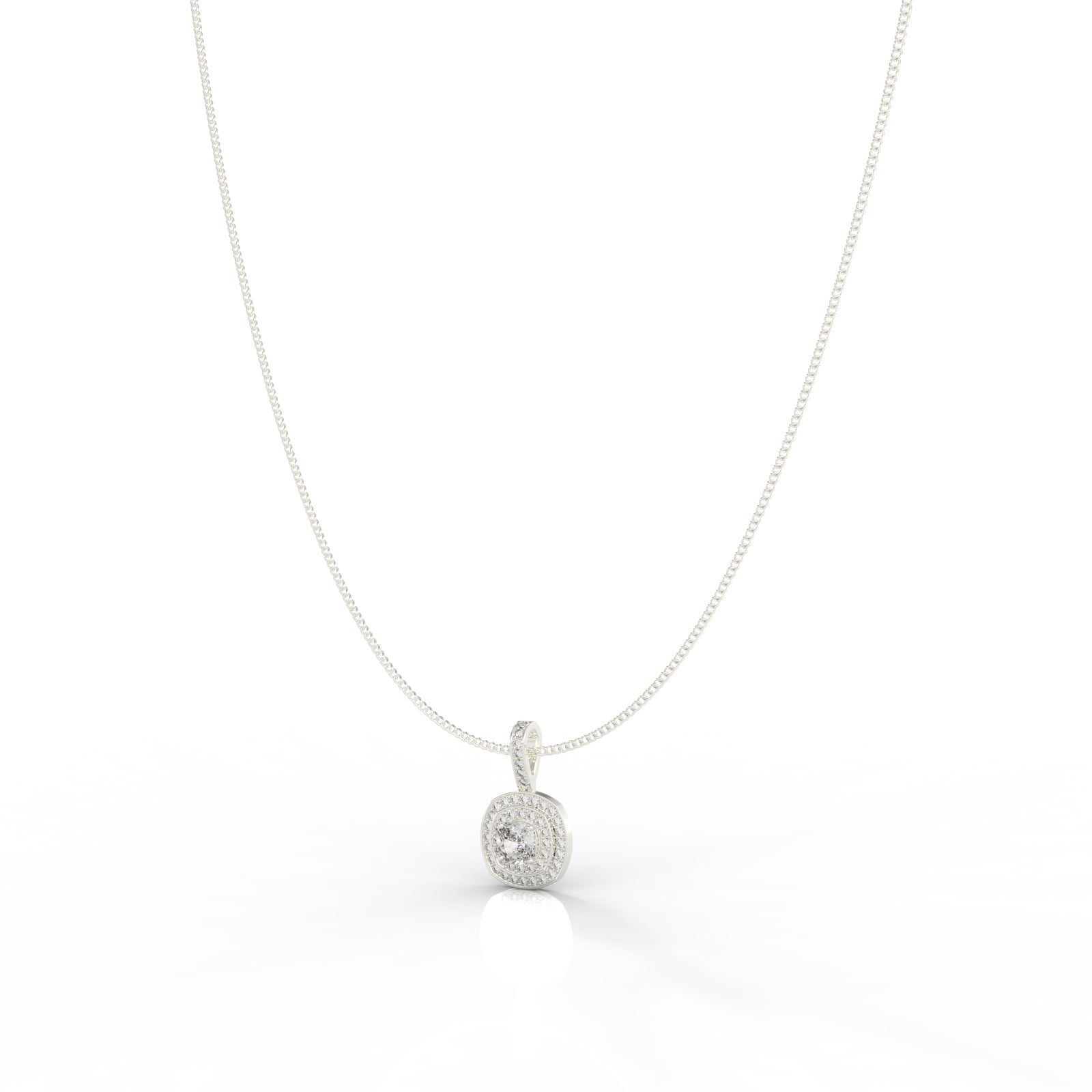 Prestigious Solitaire Pendant With Chain, Hallmarked 925 Sterling Silver - sitabo